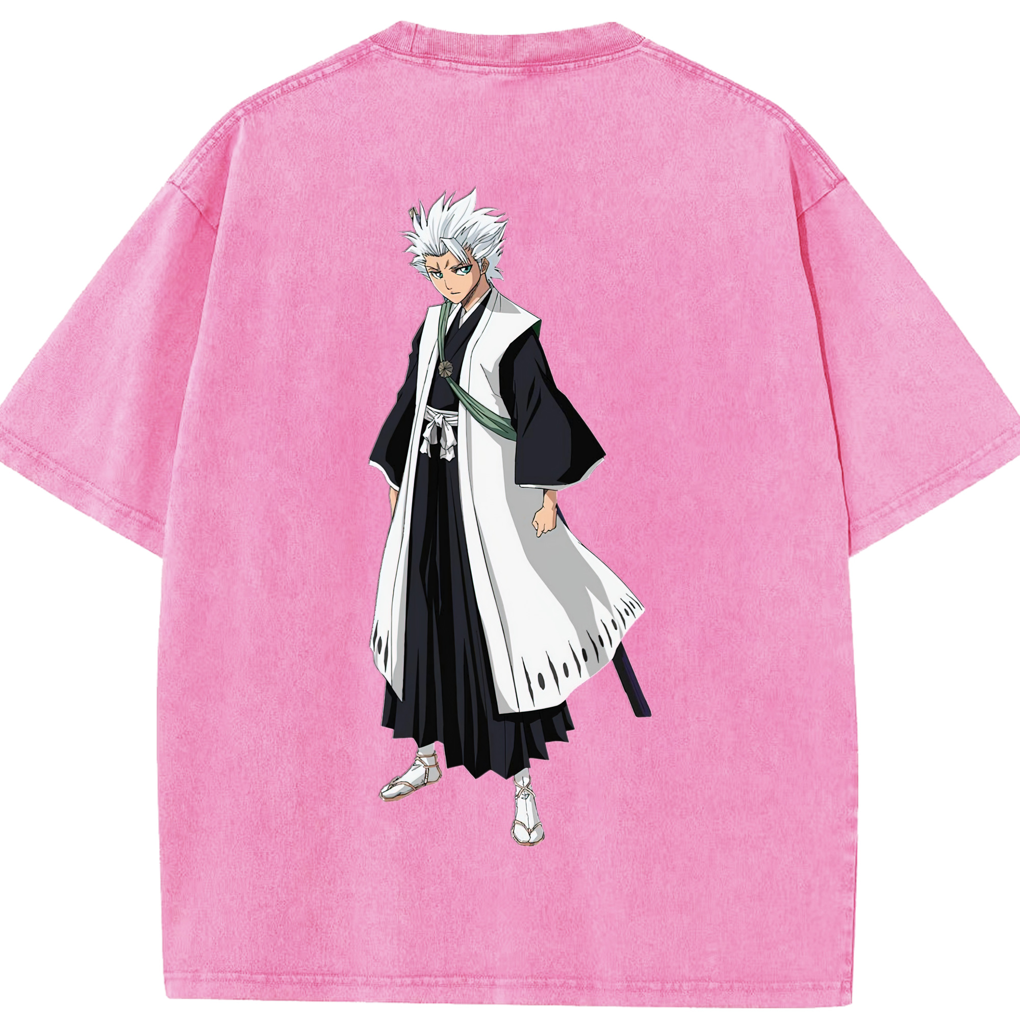（画像用） ブリーチ 日番谷冬獅郎（ひつがや とうしろう） BLEACH Hitsugaya Toushirou 綿100% ヴィンテージ風 半袖Tシャツ（背面プリント）